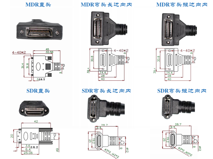 厦门工业相机专用Camera Link线缆系列MDR对SDR/MDR对MDR/SDR对SDR直头弯头