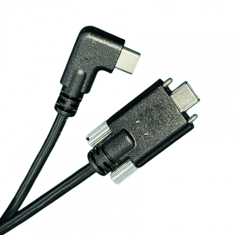 USB2.0数据线type-c接口视觉工业相机通用锁紧螺丝线缆直头弯头侧弯头可选